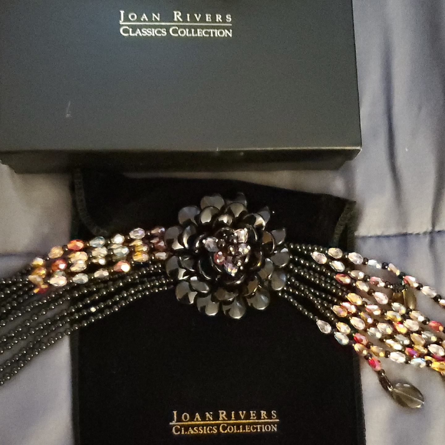 Joan Rivers Starlet Black And Multicolor Beaded Necklace